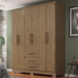 Guarda-roupa 6 Portas 3 Gavetas Rp3636 Wood Decibal Wood