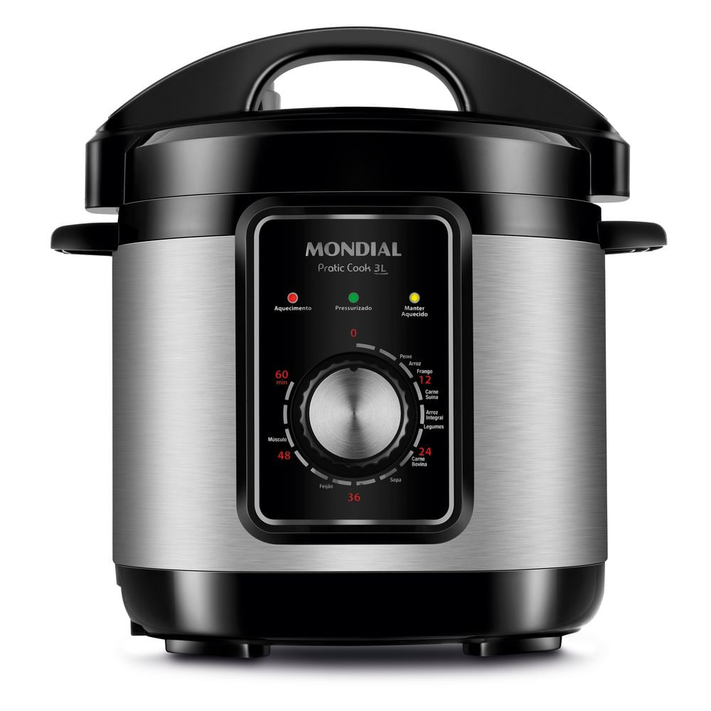 Panela De Pressão Elétrica Mondial 3l Pe-47-3l-i 700w Preto Com Inox