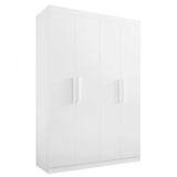 Guarda Roupa Solteiro 4 Portas 3 Gravetas Colibri 100% Mdf Branco