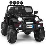 Carro Eletrico Infantil 2 Assentos Com Suspensao Mola, Mp3, Luz Led, 12v, Honey Joy, Preto