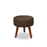 Puff Redondo Decorativo Panqueta De Apoiar Os Pés Suede Marrom