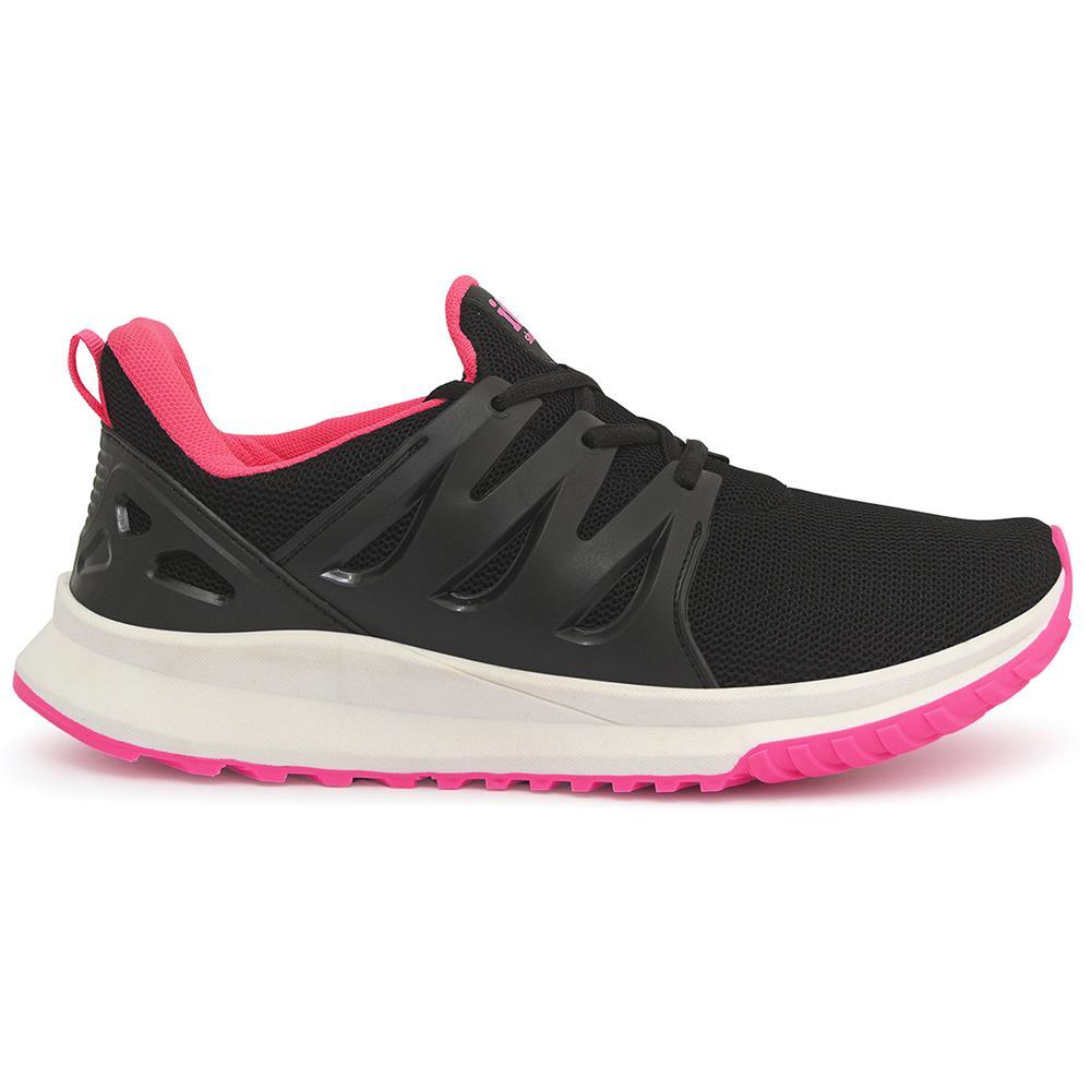 Tênis Feminino Treino Esportivo Academia Corrida Caminhada Preto/rosa 39