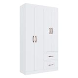 Guarda-roupas Solteiro 4 Portas E 2 Gavetas Multimóveis Cr35209 Branco