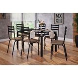 Conjunto De Mesa Malva 140cm 6 Cadeiras 118 Tampo Em Vidro