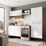 Cozinha Compacta Arizona Classic Com Armário E Balcão Carraro - Carvalho-branco Carvalho-branco