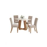 Mesa Jantar Lins 120 4 Cadeiras Esther Creme - Henn