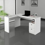 Mesa Para Escritório Com 2 Gavetas Branco