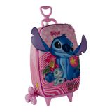 Mochila De Rodinhas 3d Maxtoy Stitch Rosa
