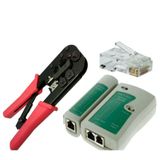 Kit Alicate de Crimpar/testador Cabo Rede/100 Conector Rj45