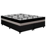 Cama Box Queen: Colchão Anatômico D33-ep Iso 100 Double + Base Crc Courano Black(158x198x20)