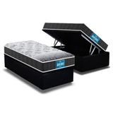 Cama Box Baú Solteiro: D28 - Ep Guarda Costas Prómiddle Double Face + Base Crc Suede Black