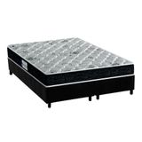 Cama Box King: Colchão Anatômico D45-ep Tech2000 + Base Crc Suede Black(193x203)