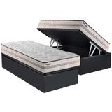 Conjunto Box Baú Solteiro: Colchão Espuma Paropas D33 Pasquale Plus + Base Crc Suede Gray(88x188)