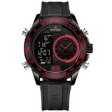 Relógio De Quartzo Masculino Design Esportivo Display Lcd Luminoso Impermeável Vermelho