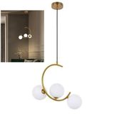 Lustre Luminaria Pendente Meia Lua Enfeite Luxo Sala Quarto Cozinha Recepçao Moderno Comer