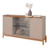 Buffet Aparador 2 Portas Com Vidro Madri Off White Cedro