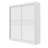 Guarda Roupa Solteiro 2 Portas Ripadas 3 Gavetas 100% Mdf Santoni Cor:branco