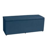 Calçadeira Recamier Baú Queen 1,60m Berlim Suede - Pallazio Cor Azul Marinho