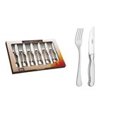 Jogo Para Churrasco Tramontina Classic Em Aço Inox Facas Jumbo Fio Serrilhado Acabamento Alto Brilho Tramontina