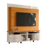 Estante Home Theater Daytona Tv 65 Polegadas Cor Cinamomo E Off White - Madetec