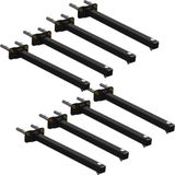 08 Suportes Refletor Base Reta Braço 100 Cm 8 Cjts - Preto