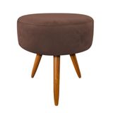 Puff Decorativo Redondo 40 Cm Dóris Pé Palito Suede