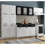Cozinha De Aço Completa Telasul Star New C/ Vidro E Balcão Branco/preto