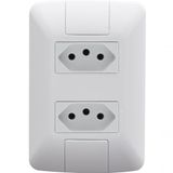 Kit 2 Conjunto 4x2 2 Tomadas 2p+t Tramontina Aria 10a 250v Branco