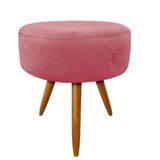 Puff Decorativo Redondo 40 Cm Dóris Pé Palito Suede