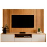 Conjunto De Painel Com Rack Vertex Para Tv De 65 Pol. Naturalle - Off White