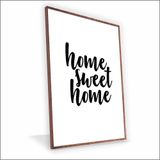 Quadro Home Sweet Home Vinil Com Vidro Tamanho/moldura 90x60 Caixa Cor Madeira