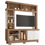 Estante Para Tv De Até 47 Polegadas Com 8 Nichos E 2 Portas Mari Mdp Carvalho Oak-off White