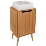 Gabinete 1 Porta Com Cuba Para Banheiro Bn3630x41 Amendoa