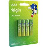 Pilha Alcalina Aaa Palito Cartela Com 4 Unidades Elgin