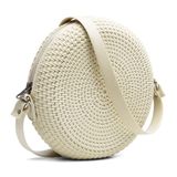 Bolsa Feminina Redonda Com Alça Transversal E Zíper Design Delicado Para Passeio