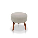 Puff Redondo Decorativo Panqueta De Apoiar Os Pés Suede Bege