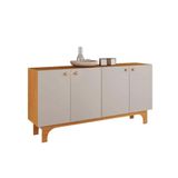 Buffet Delícia 4 Portas Lisas Pés Mdf Usinados Jcm Movelaria Cinamomo Off White