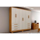 Guarda Roupa Solteiro 6 Portas E 6 Gavetas C-pés Encant Freijo Cumaru C- Fendi - Novo Horizonte
