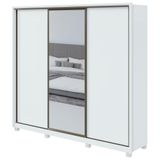 Guarda-roupa Casal Spazio 270 Glass 3 Portas 6 Gavetas Branco