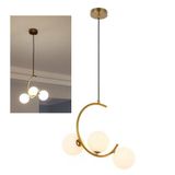 Lustre Luminaria Pendente Meia Lua Luxo Cozinha Sala Quarto Recepçao Comercial Residencial