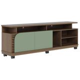 Rack Para Sala Bancada De Tv 75 Pol 180cm Madrid C05 Amêndoa Hortelã Mpozenato