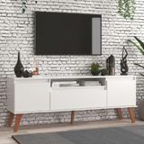 Rack Para Tv 150cm Retro Mdf Dallas - On Móveis Cor:branco