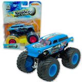 Carrinho Furious Machine Monster Truck 1:64 Big Foot Crazy Azul Fm004