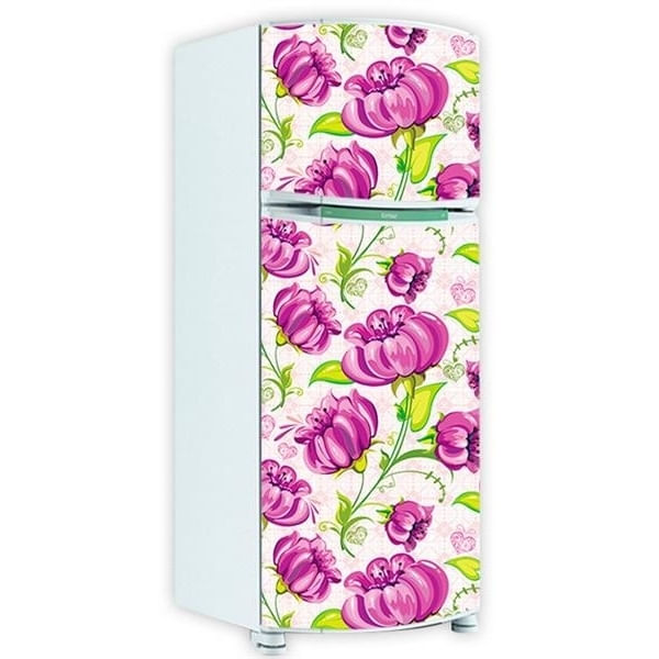 Adesivo para Envelopamento de Geladeira Porta - Floral 1 - Duplex Menor preço em Adesivo para Envelopamento de Geladeira Porta - Floral 1 - Duplex
