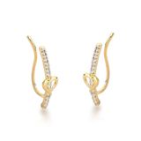 Brinco Earcuff Com Coração Banhado A Ouro 18k