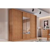 Guarda Roupa Casal 3 Portas De Correr E 6 Gavetas C-espelho Arezzo Freijo Cumaru