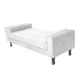 Recamier Baú Félix Solteiro 90 Cm Suede - Doce Sonho Móveis Branco