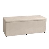 Calçadeira Recamier Baú Queen 1,60m Berlim Suede - Pallazio Cor Bege