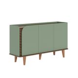 Aparador Buffet Sala De Jantar 3 Portas Ewa 136cm Verde Pistache-amêndoa C04 - D&#39;rossi