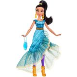 Disney Princess Style Série Jasmine Fashion Doll, Estilo Contemporâneo Vestido Completo, Brincos, Bolsa e Sapatos, Brinquedo para Meninas 6 e Up